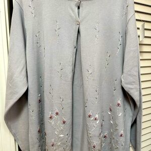 Women's floral embroidered sweater l/xl